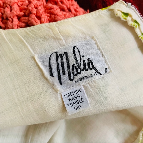 MALIA HONOLULU vintage MOD green graphic dress - Picture 5 of 8